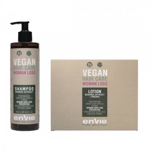 Лечебный набор против выпадения волос Raywell Envie Vegan Woman Loss (шампунь + лосьон в ампулах)
