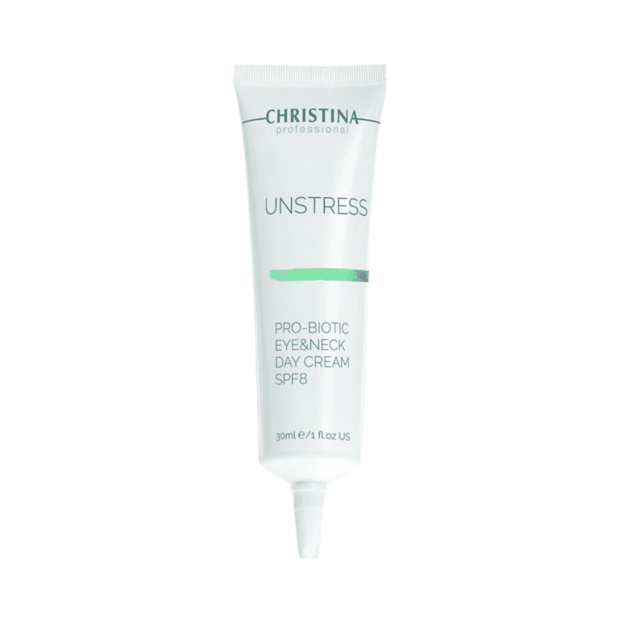 Денний крем для шкіри навколо очей та шиї SPF 8 Christina UNSTRESS Probiotic