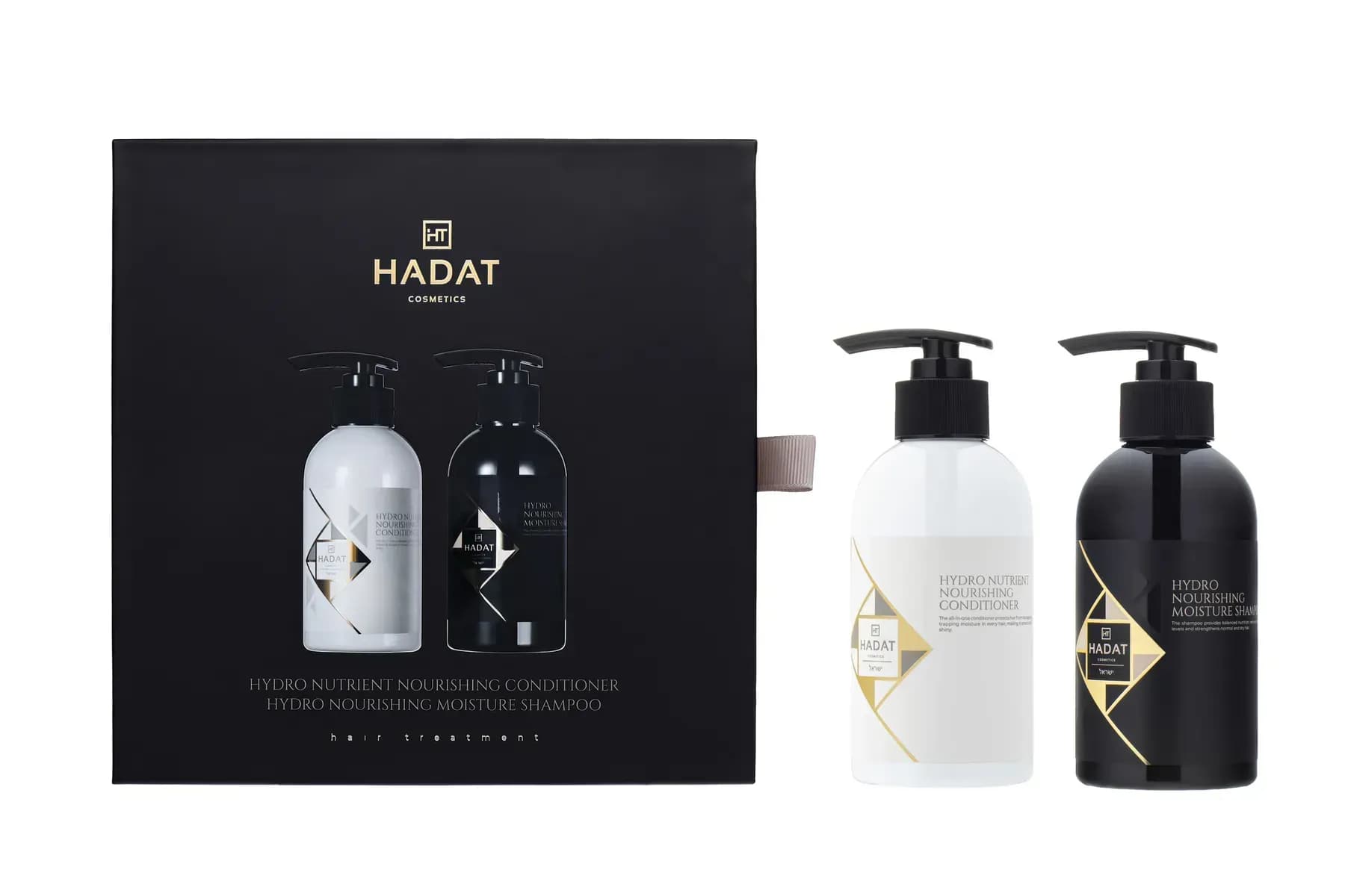 Подарунковий набір для зволоження волосся Hadat Hydro Nourishing (шампунь + кондиціонер, 70 мл), 250ml+250ml